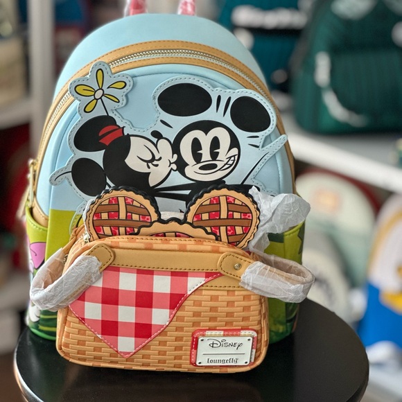 Loungefly Handbags - Loungefly Disney Mickey and Minnie Picnic Backpack